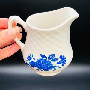 Vintage 60s Enoch Wedgwood Tunstall BLUE ROSE Ironstone Creamer  Chateaucore